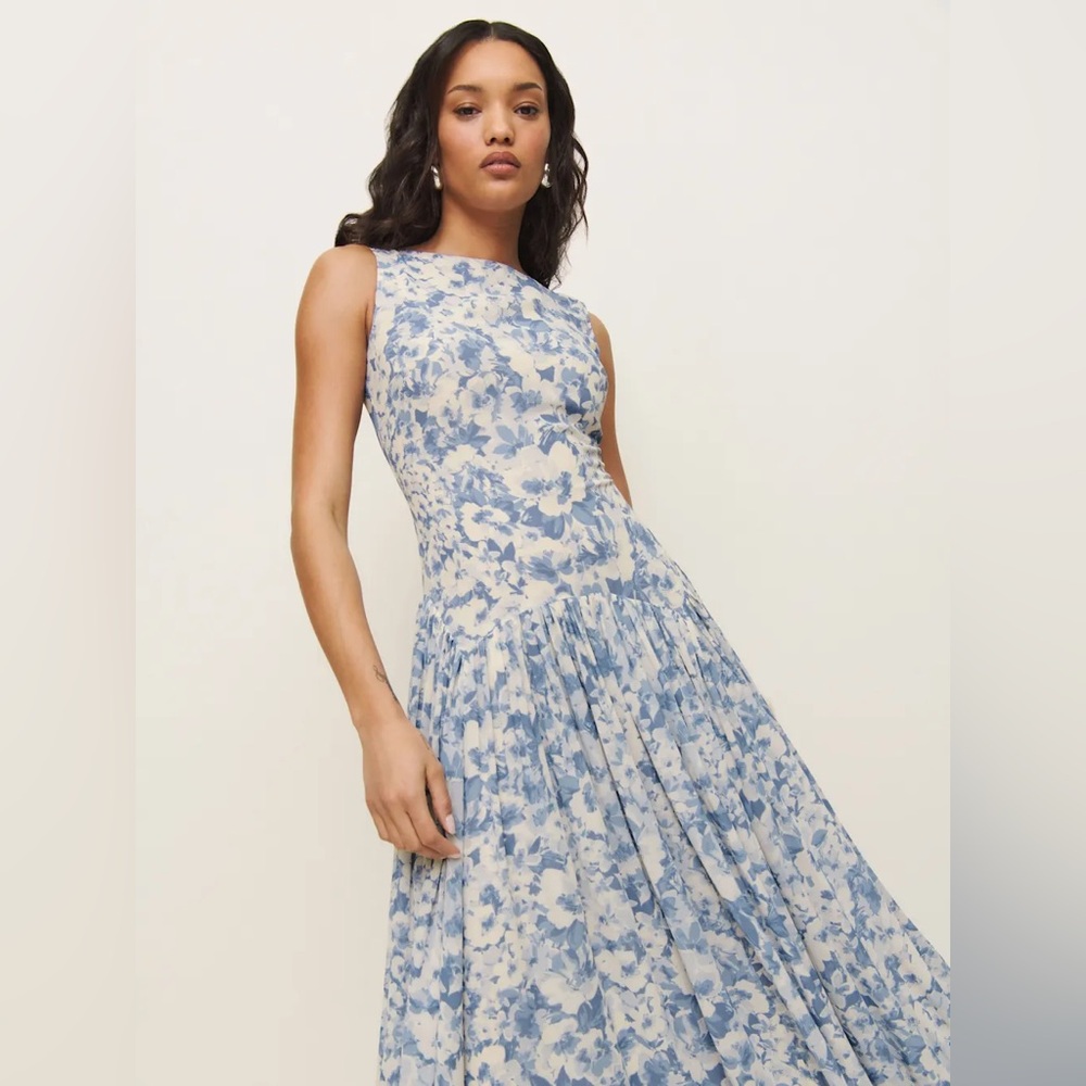 Reformation Camella Dress In Larkspur, worn once - Picture 2 of 16
